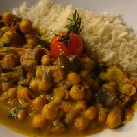 Vegan curry at Terrace at Hotel Arribas in Colares