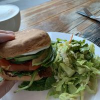 Best tempeh bacon I’ve had. Gluten Free bun and vegan mayo.   at Heirs Pears in Vancouver