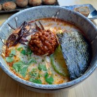 Spicy oat milk ramen. Not very spicy though at Mukuchi 無口小廚 - WúKǒu Xiǎo Chú in Taipei