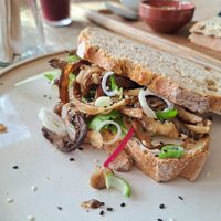 Oyster mushroom toast at Jungle Café & Catering in Eindhoven
