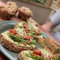 toast with hummus at Jungle Café & Catering in Eindhoven