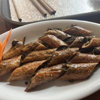Veggie sausages (bit odd)   at BEAR SANCTUARY in Ninh Binh
