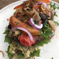 Hummus and grilled vegetables toast    at Cafe Røed in Moss