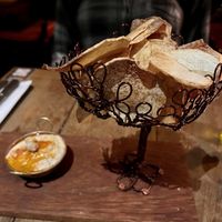 Chips and hummus   at ViaSete in Rio De Janeiro