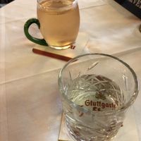 Rose-spritzer and water   at Köhlerstüble in Stuttgart