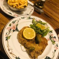 Vegan Schnitzel with fries at Köhlerstüble in Stuttgart