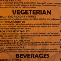 The dedicated veggie menu. at Maguey   in Medford
