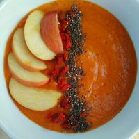 Smoothie bowl. Apple, goji berries💚😁 at Green Queen Cafe  in Mui Ne