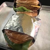 Amazing burgers! Plant fil a and the classic  at Nomoo in Los Angeles