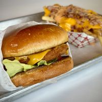 The Plant-Fil-A and Animal Style Fries  at Nomoo in Los Angeles