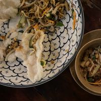 Signature salad with rice crackers   at Chay Garden in Ho Chi Minh City