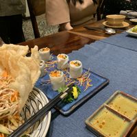 Soft rice pancakees  at Chay Garden in Ho Chi Minh City