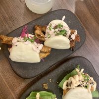 “Duck” bao and mushroom bao, amazing!  at i like ramen in Mermaid Beach