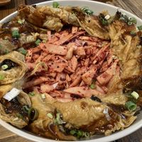 Zhejiang Province dish: dry-fried jingling bells (i.e., fried tofu skin and sweet flour sauce) and red yeast crispy bamboo shoots at Dish of Tomorrow 明日餐桌 - MíngRì CānZhuō in Taichung