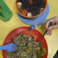Olive vegetable Fried Rice and Seaweed Soup at Divine Vegetarian Family 添欣素食園 in Northeast Singapore