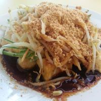 Vegetarian Taohu Goreng. Generous serving of fried bean curd, with toppings of cucumber, bean sprouts and peanut. Delicious!  at Divine Vegetarian Family 添欣素食園 in Northeast Singapore
