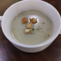 Soup comes with pasta at Yisu Veggie House 逸.素馆 in Ipoh