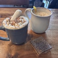 Vegan tiramisu and Orange latte  at Carnelian Coffee in Colorado Springs