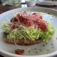 Avocado Toast with homemade bread   at Herbivoro in Cancun