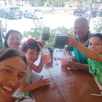 Delicious fresh healthy juices   at Herbivoro in Cancun