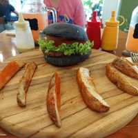 Proteín burguer at Herbivoro in Cancun