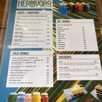 Menu  at Herbivoro in Cancun