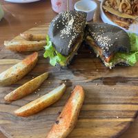 Protein burger  at Herbivoro in Cancun