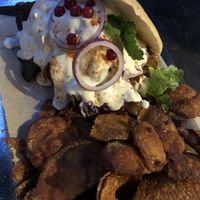 Vöner and chips  at Bärenstark in Cologne