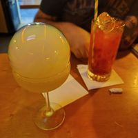 Caipirinha + Bubble drink at The Botanical Den in Lisbon