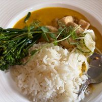 Vegan crispy tofu katsu curry at Victoria's in Pitlochry