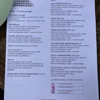Menu October 2020 at Forrest Brewing Company in Forrest