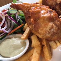 Vegan Fish & Chips at Forrest Brewing Company in Forrest