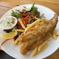 Vegan fish and chips at Forrest Brewing Company in Forrest