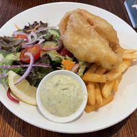 Vegan fish & chips at Forrest Brewing Company in Forrest