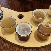 Tasting paddle at Forrest Brewing Company in Forrest