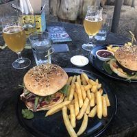 Lentil quinoa burgers  at Forrest Brewing Company in Forrest
