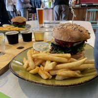 Vegan Mushroom Burger at Forrest Brewing Company in Forrest
