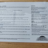 Menu at Forrest Brewing Company in Forrest