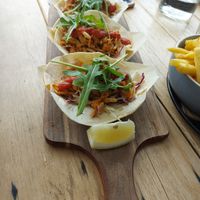 Jackfruit tacos at Forrest Brewing Company in Forrest
