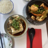 Tofu starter and cauliflower main    at Bund 39 in Zurich