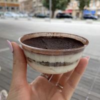 I really like pesto lasagna and tiramisu. Tiramisu was nice but it was to much of mascarpone, one more layer of biscuit and it would be perfect!😉 at Le VegDelizie in Cagliari