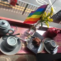 Pecan brownie  at Ezra & Gil in Manchester