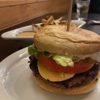 The Beyond Backcountry burger w/ a side of fries (does not come with the burger, must be ordered separately )  at backcountry in Bozeman