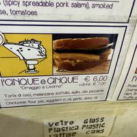 vegan options clearly labeled   at I'Tosto in Florence