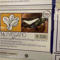 vegan options clearly labeled  at I'Tosto in Florence