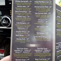 Several plant-based appetizers and soups at Silk Thai in Hagerstown
