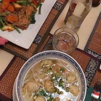 Pad kee mao and wonton dumpling soup at Ukulele Thai Bar & Food in Luxembourg City