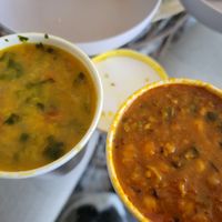 Lentil curry and chick pea curry at Amber Indian Restaurant in Indianapolis
