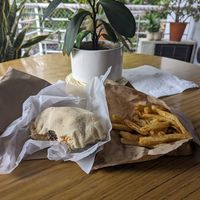 Falafel y papas fritas at Benaim in Buenos Aires