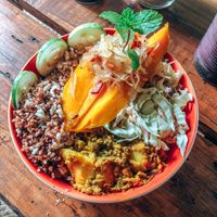 Vege Rice Bowl at Common Ground Cafe in Surigao